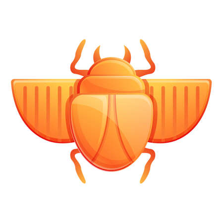 Treasure scarab beetle icon. Cartoon of treasure scarab beetle vector icon for web design isolated on white backgroundのイラスト素材