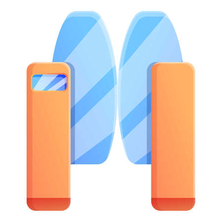 Glass turnstile icon. Cartoon of glass turnstile vector icon for web design isolated on white backgroundのイラスト素材