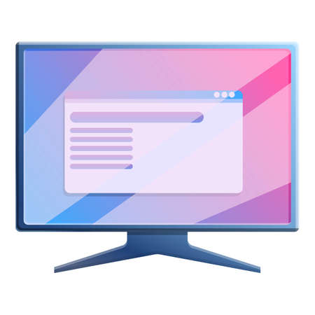 Gaming monitor icon. Cartoon of gaming monitor vector icon for web design isolated on white backgroundのイラスト素材