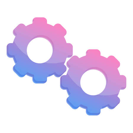 Operating system gear icon. Cartoon of operating system gear vector icon for web design isolated on white backgroundのイラスト素材