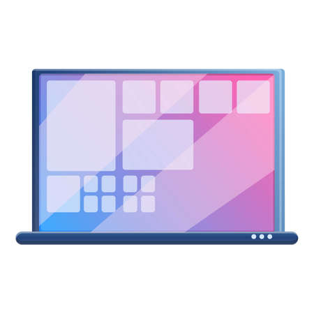 Modern laptop icon. Cartoon of modern laptop vector icon for web design isolated on white backgroundのイラスト素材