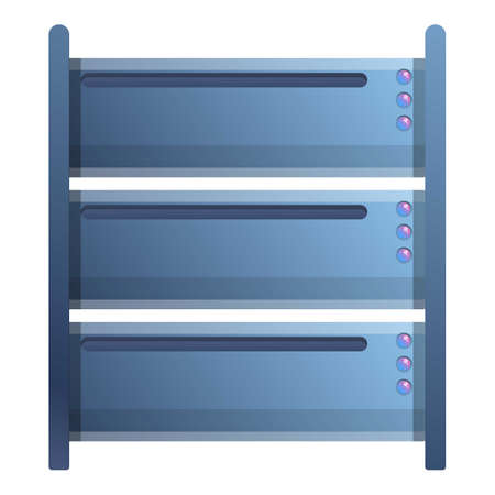 Server rack icon. Cartoon of server rack vector icon for web design isolated on white backgroundのイラスト素材