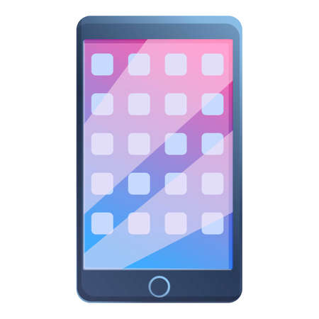 Fingerprint smartphone icon. Cartoon of fingerprint smartphone vector icon for web design isolated on white backgroundのイラスト素材