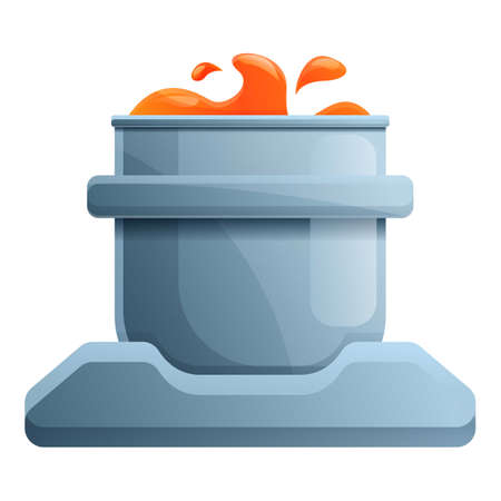 Metallurgy boiling pot icon. Cartoon of metallurgy boiling pot vector icon for web design isolated on white backgroundのイラスト素材