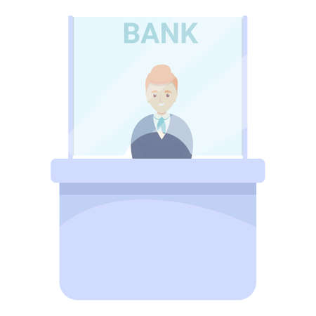 Modern bank teller icon. Cartoon of modern bank teller vector icon for web design isolated on white backgroundのイラスト素材
