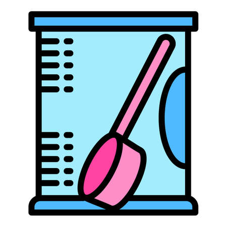 Baby food box icon. Outline baby food box vector icon for web design isolated on white backgroundのイラスト素材