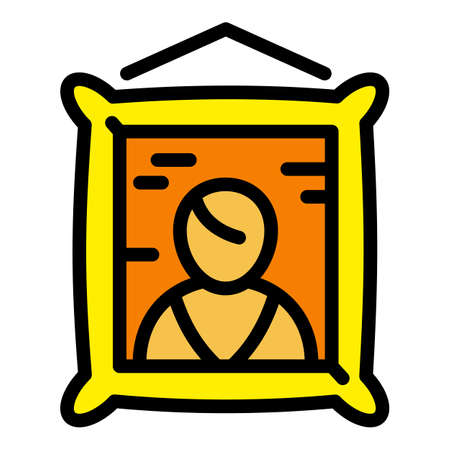 Art portrait museum icon. Outline art portrait museum vector icon for web design isolated on white backgroundのイラスト素材