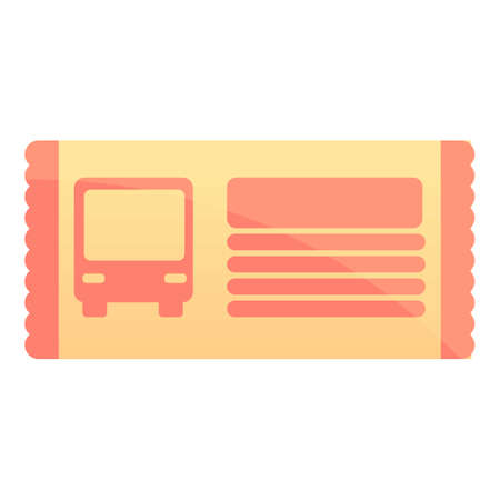 City bus ticket icon. Cartoon of city bus ticket vector icon for web design isolated on white backgroundのイラスト素材
