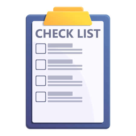 Check list clipboard icon. Cartoon of check list clipboard vector icon for web design isolated on white backgroundのイラスト素材