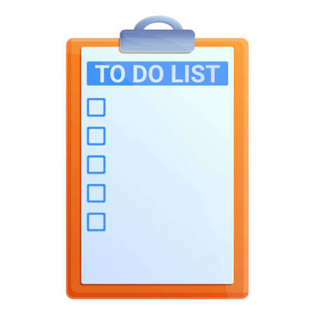 Pin to do list icon. Cartoon of pin to do list vector icon for web design isolated on white backgroundのイラスト素材