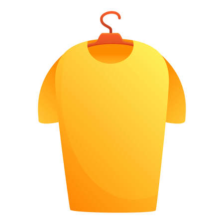 Dressing room tshirt on hanger icon. Cartoon of dressing room tshirt on hanger vector icon for web design isolated on white backgroundのイラスト素材
