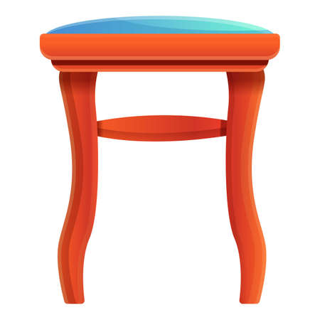 Dressing room backless chair icon. Cartoon of dressing room backless chair vector icon for web design isolated on white backgroundのイラスト素材