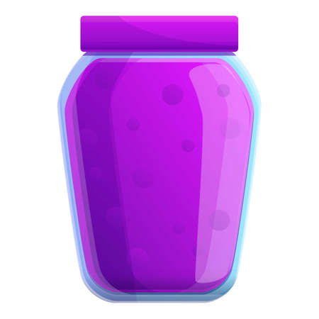 Jam jar icon. Cartoon of jam jar vector icon for web design isolated on white backgroundのイラスト素材