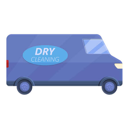 Dry cleaning car icon. Cartoon of dry cleaning car vector icon for web design isolated on white backgroundのイラスト素材