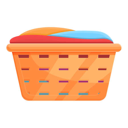 Laundry basket icon. Cartoon of laundry basket vector icon for web design isolated on white backgroundのイラスト素材