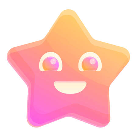 Smiling sea star icon. Cartoon of smiling sea star vector icon for web design isolated on white backgroundのイラスト素材