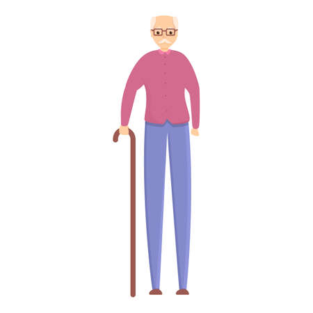 Elderly man icon. Cartoon of elderly man vector icon for web design isolated on white backgroundのイラスト素材