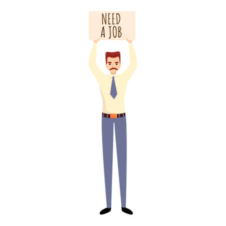 Looking for job man icon. Cartoon of looking for job man vector icon for web design isolated on white backgroundのイラスト素材