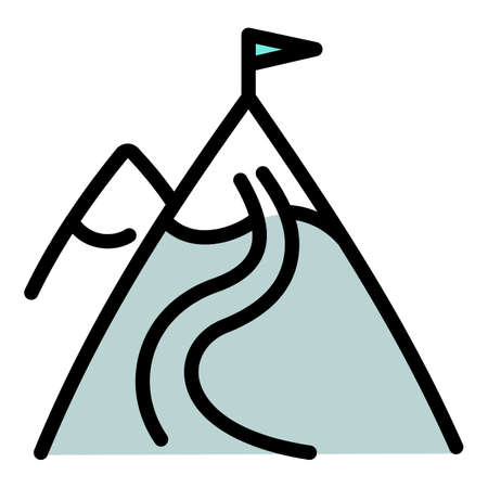 Mountain ski resort icon. Outline mountain ski resort vector icon for web design isolated on white backgroundのイラスト素材
