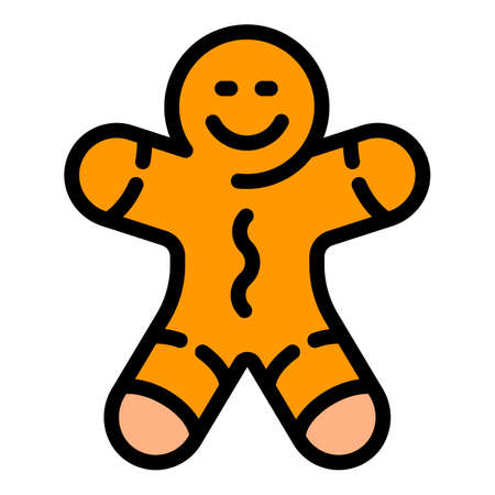 Christmas gingerbread tree toy icon. Outline Christmas gingerbread tree toy vector icon for web design isolated on white backgroundのイラスト素材