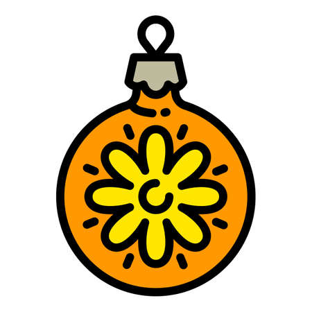 Christmas ball tree toy icon. Outline Christmas ball tree toy vector icon for web design isolated on white backgroundのイラスト素材