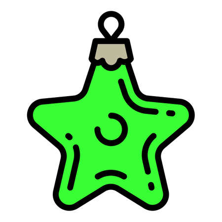 Christmas green star tree toy icon. Outline Christmas green star tree toy vector icon for web design isolated on white backgroundのイラスト素材