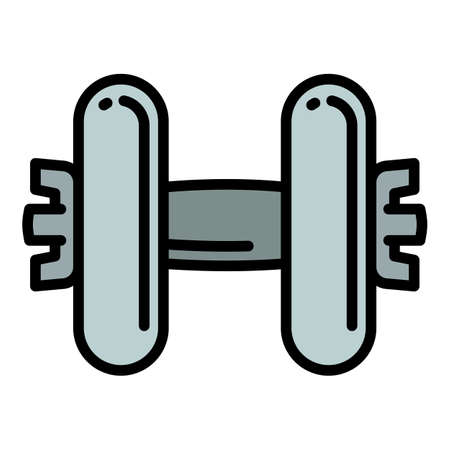 Gym dumbbell icon. Outline gym dumbbell vector icon for web design isolated on white backgroundのイラスト素材