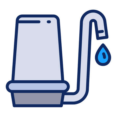 Home water filter tap icon. Outline home water filter tap vector icon for web design isolated on white backgroundのイラスト素材
