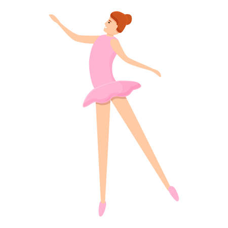 Ballerina dance icon. Cartoon of ballerina dance vector icon for web design isolated on white backgroundのイラスト素材