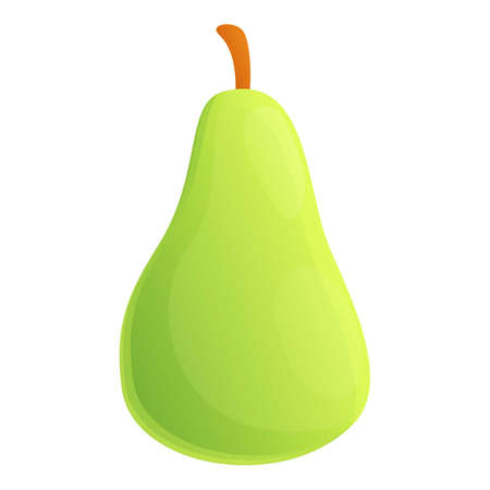 Farm green pear icon. Cartoon of farm green pear icon for web design isolated on white backgroundのイラスト素材