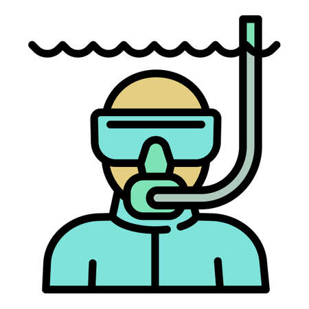 Island snorkeling icon. Outline island snorkeling vector icon for web design isolated on white backgroundのイラスト素材