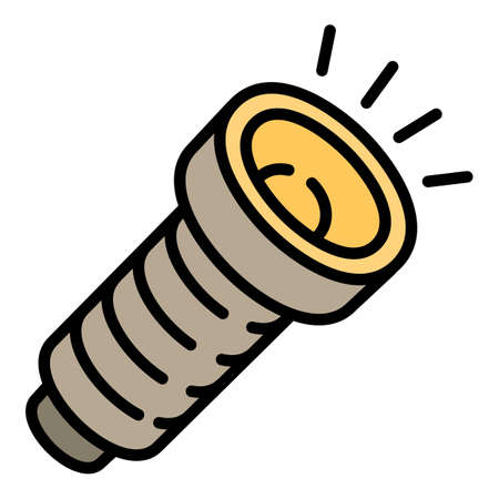 Hiker flashlight icon. Outline hiker flashlight vector icon for web design isolated on white backgroundのイラスト素材