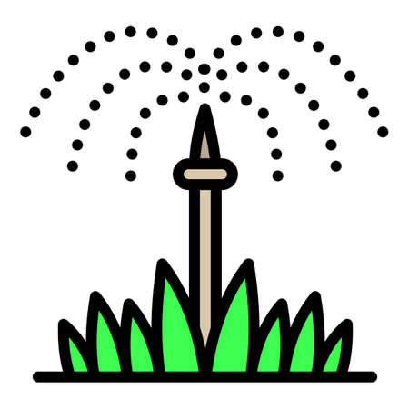Grass irrigation icon. Outline grass irrigation vector icon for web design isolated on white backgroundのイラスト素材