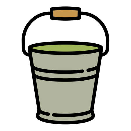 Gardening bucket icon. Outline gardening bucket vector icon for web design isolated on white backgroundのイラスト素材