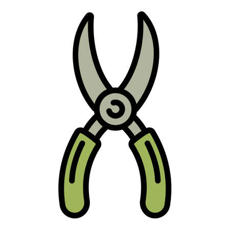 Gardening scissors icon. Outline gardening scissors vector icon for web design isolated on white backgroundのイラスト素材