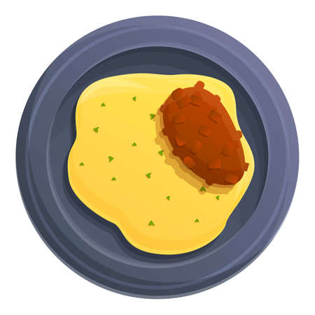Food mashed potatoes icon. Cartoon of food mashed potatoes vector icon for web design isolated on white backgroundのイラスト素材