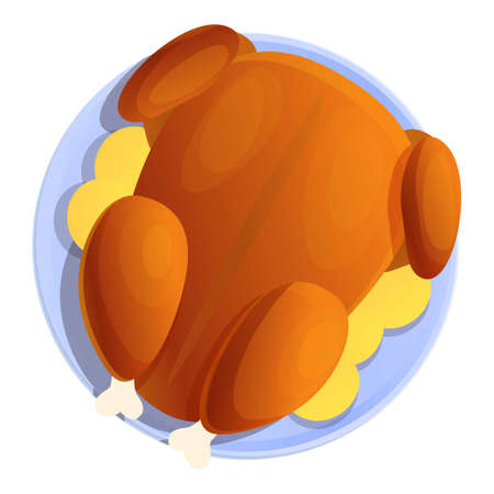 Fried chicken icon. Cartoon of fried chicken vector icon for web design isolated on white backgroundのイラスト素材