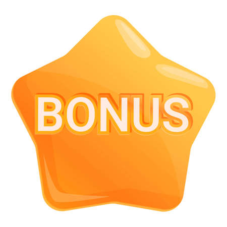 Bonus game star icon. Cartoon of bonus game star vector icon for web design isolated on white backgroundのイラスト素材