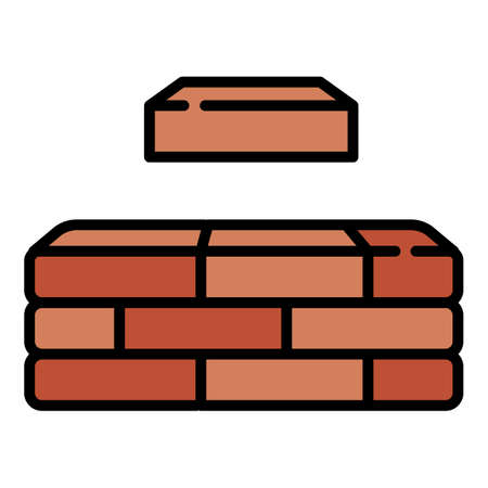 Brick wall icon. Outline brick wall vector icon for web design isolated on white backgroundのイラスト素材