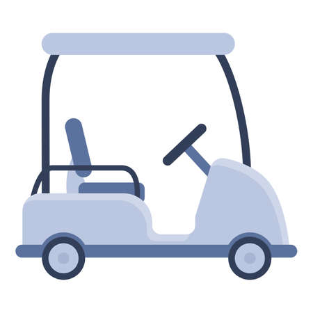 Golf cart icon. Cartoon of golf cart vector icon for web design isolated on white backgroundのイラスト素材