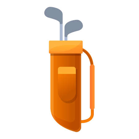Club golf bag icon. Cartoon of club golf bag vector icon for web design isolated on white backgroundのイラスト素材