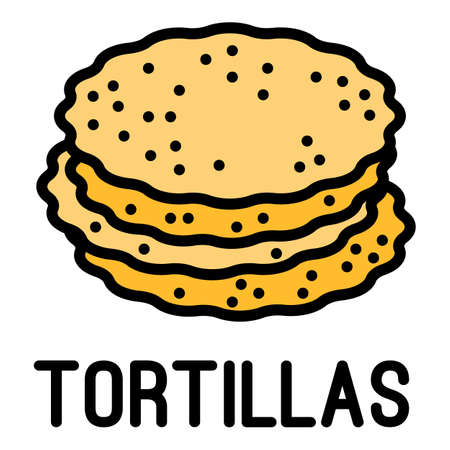 Tortillas icon. Outline tortillas vector icon for web design isolated on white backgroundのイラスト素材