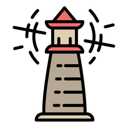Radar lighthouse icon. Outline radar lighthouse vector icon for web design isolated on white backgroundのイラスト素材