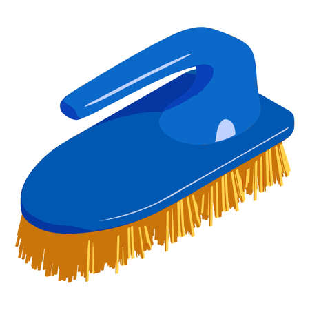 Cleaning brush icon. Isometric of cleaning brush vector icon for web design isolated on white backgroundのイラスト素材