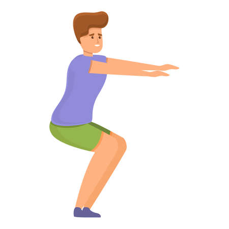 Home training sit down icon. Cartoon of home training sit down vector icon for web design isolated on white backgroundのイラスト素材