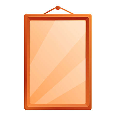 Wood photo frame icon. Cartoon of wood photo frame vector icon for web design isolated on white backgroundのイラスト素材