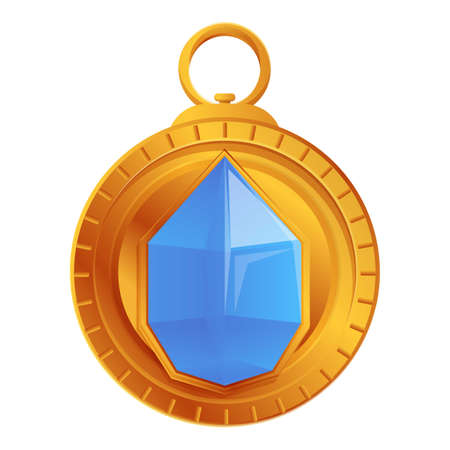 Aztec amulet icon. Cartoon of aztec amulet vector icon for web design isolated on white backgroundのイラスト素材