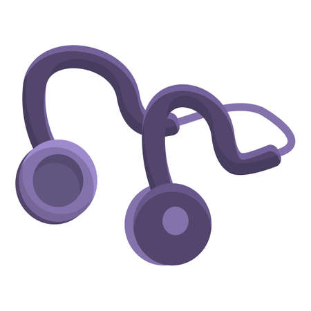 Sport headphones icon. Cartoon of sport headphones vector icon for web design isolated on white backgroundのイラスト素材