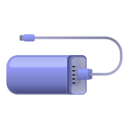 Power bank icon. Cartoon of power bank vector icon for web design isolated on white backgroundのイラスト素材