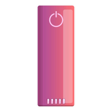 External power bank icon. Cartoon of external power bank vector icon for web design isolated on white backgroundのイラスト素材
